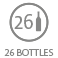 • Capacidad de botellas (75 cl.- 300mm.): 26