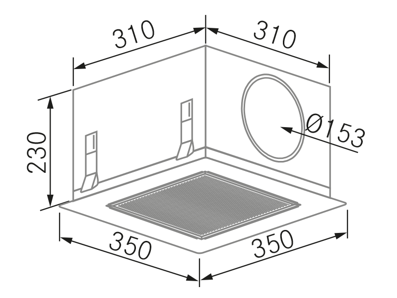 Campanas Extractoras de Cocina - Filtros de Plasma Frecan - Plano técnico