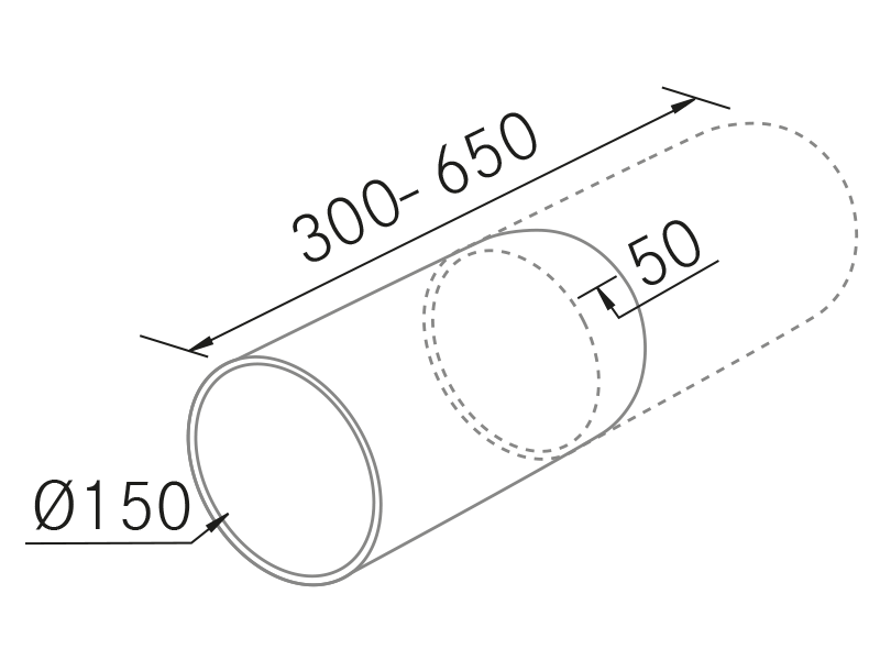 Campanas Extractoras de Cocina - Conector de pared - Plano técnico