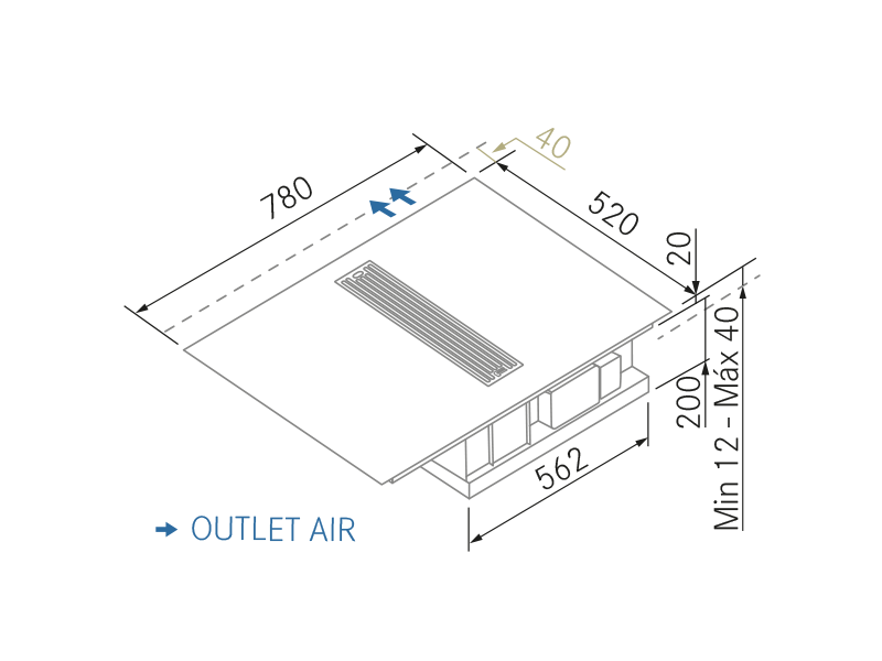 Placas de inducción de diseño - Flow Pour - Plano técnico